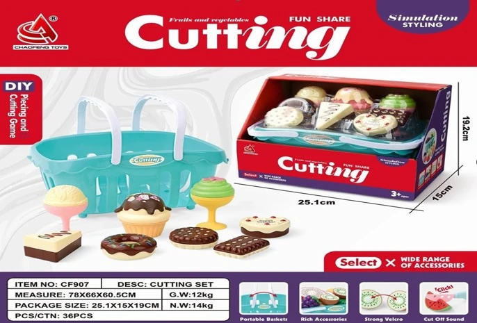 Kit Mercado Cesta Comida 9pcs Cf907 Banana Toys