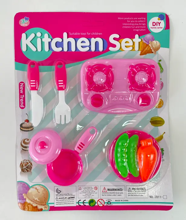 Kit Cozinha Infantil Rosa 8pcs 2811 3 Banana Toys
