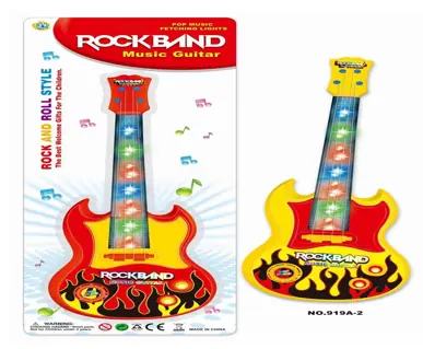 Guitarra Infantil Vermelha Amarela 919a 2 Banana Toys