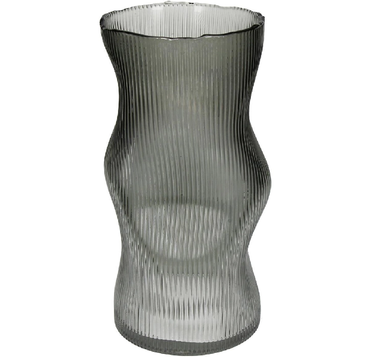 Vaso Vidro Cinza 30cm Nmp379 Banana Toys