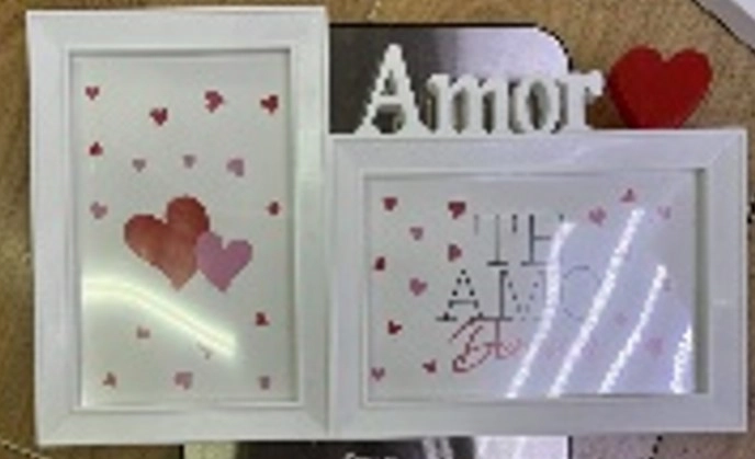 Porta Retrato Plastico Amor 2 Fotos 29x17cm Nmp221 Banana Toys
