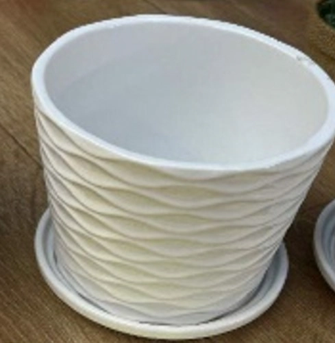 Vaso Ceramica Branco 13.5x12cm Nmp120 Banana Toys