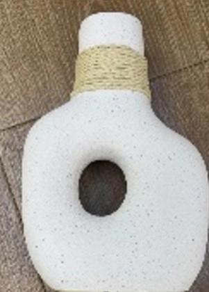 Vaso Ceramica Branco 17cm Nmp128 Banana Toys