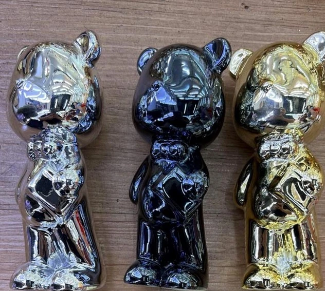 Enfeite Urso Ceramica Galvanizado 13cm Nmp016 Banana Toys