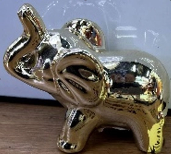 Enfeite Elefante Ceramica Galvanizada 8.7cm Nmp024 Banana Toys