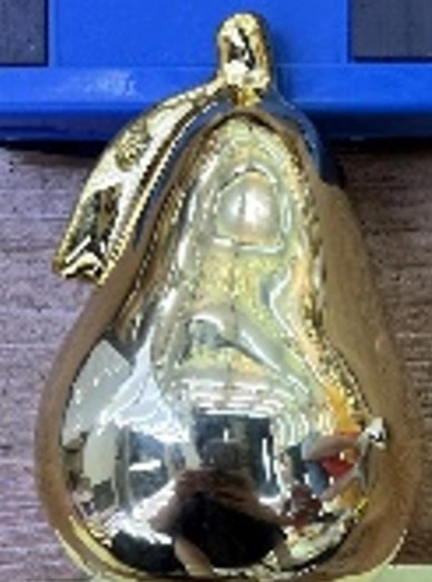 Enfeite Pera Ceramica Galvanizada 10cm Nmp037 Banana Toys