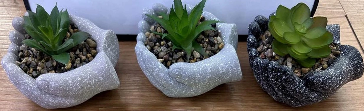Vaso Cimento Suculenta 9.5x4cm Nmp067 Banana Toys