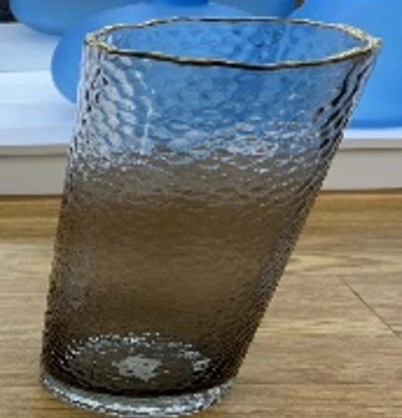 Vaso Vidro Cinza 30cm Nd129 Banana Toys
