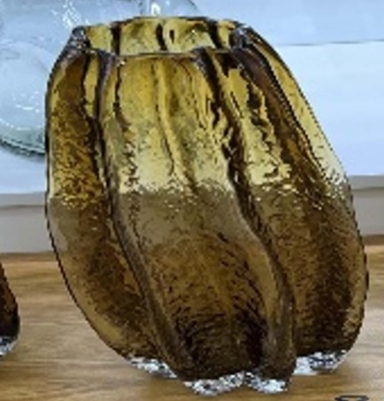 Vaso Vidro Ambar 29cm Nd154 Banana Toys