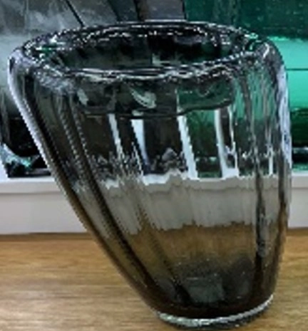 Vaso Vidro Cinza 25cm Nd160 Banana Toys