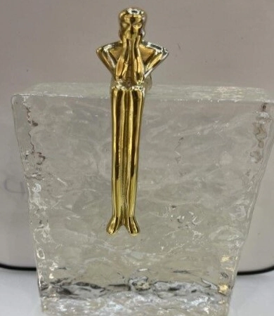 Escultura Homem Pensando Cristal 25cm Nd105 Banana Toys