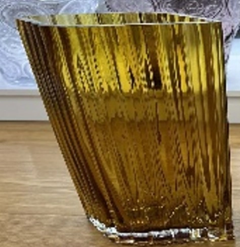 Vaso Vidro Dourado 28cm Nd120 Banana Toys