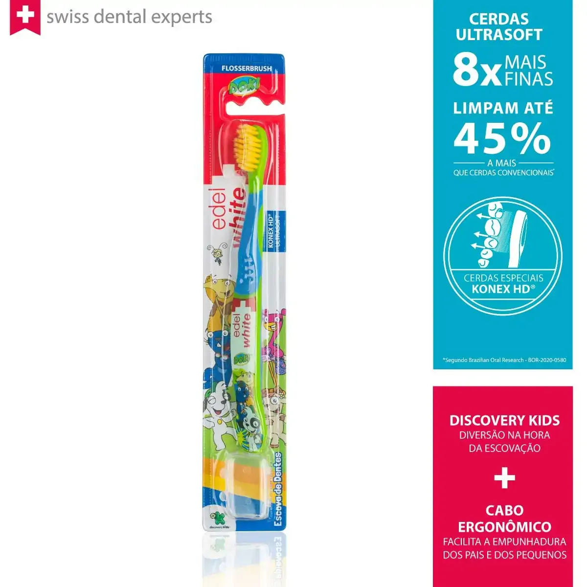 Ew K3dd Escova De Dentes Flosserbrush Kids Doki