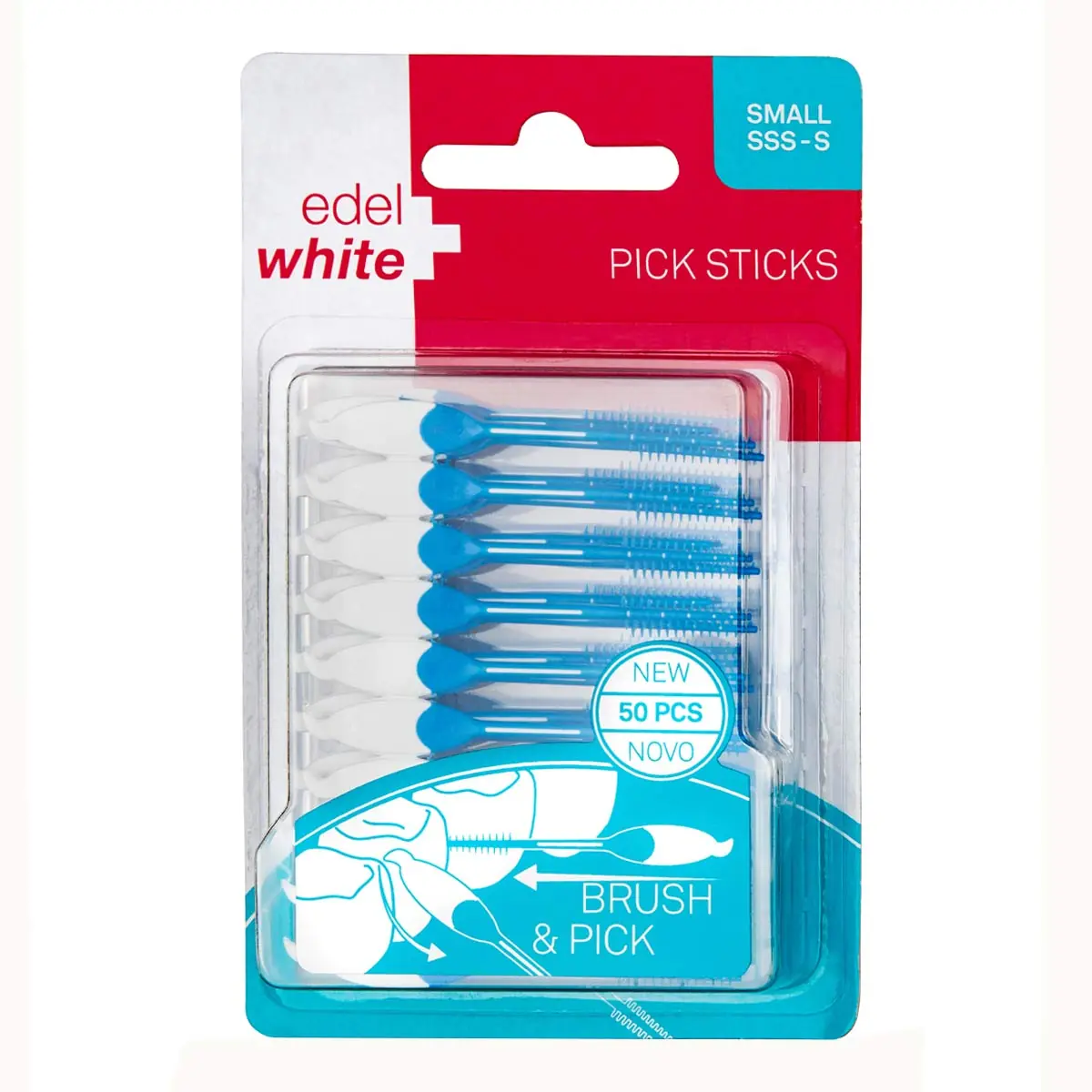 Escova Interdental Edel White Pick Sticks Pequeno 50 Unidades