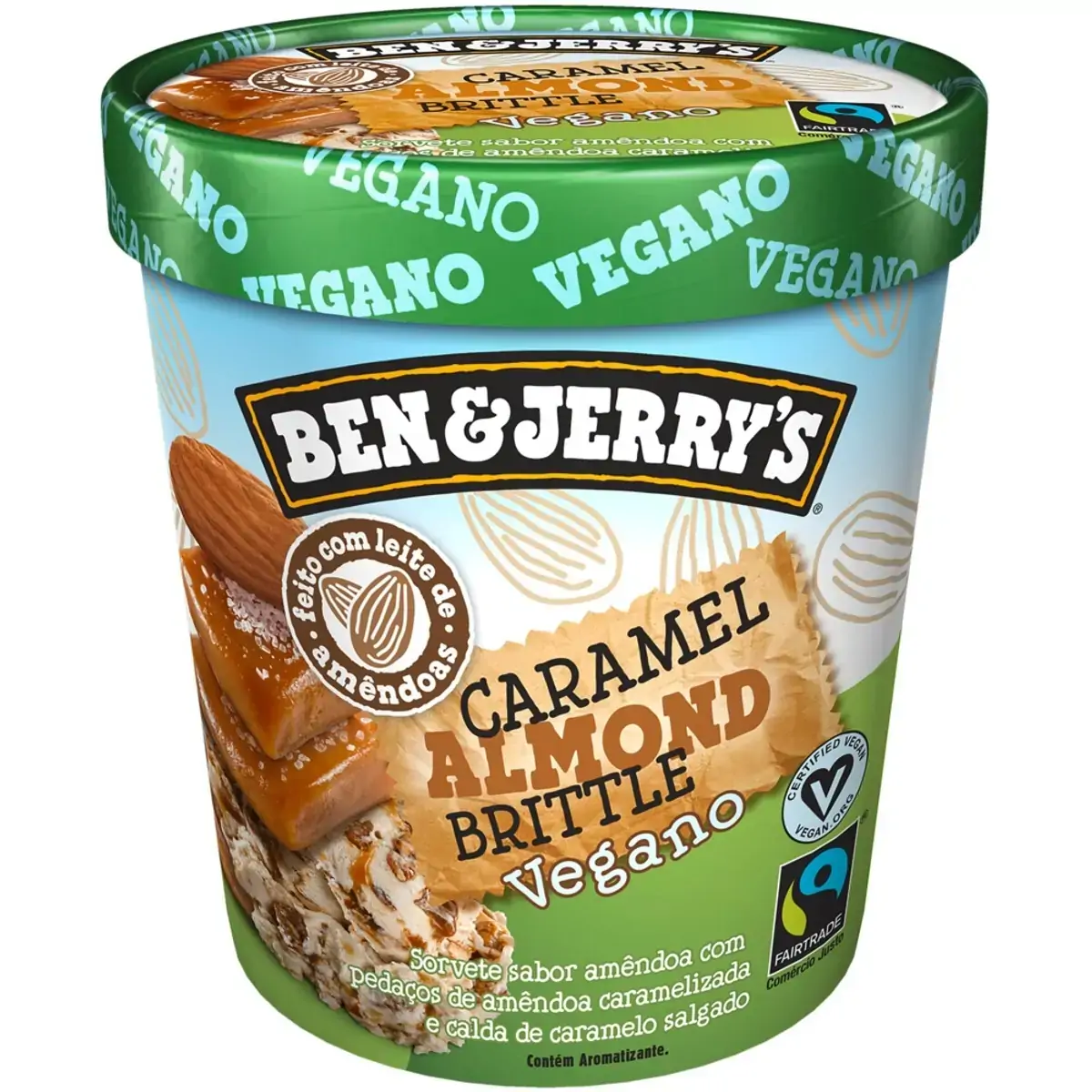 Sorvete de Pote Ben&Jerry's Caramel Almond Brittle Vegano 458ml