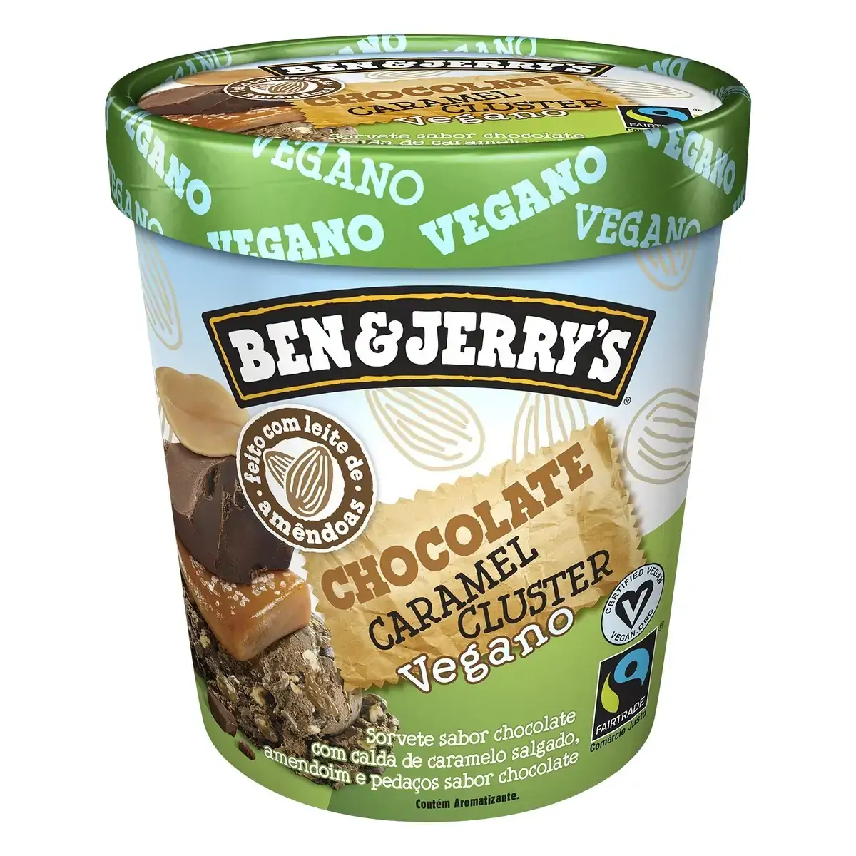 Sorvete Vegano Chocolate Caramel Cluster Ben Jerrys Pote 458ml