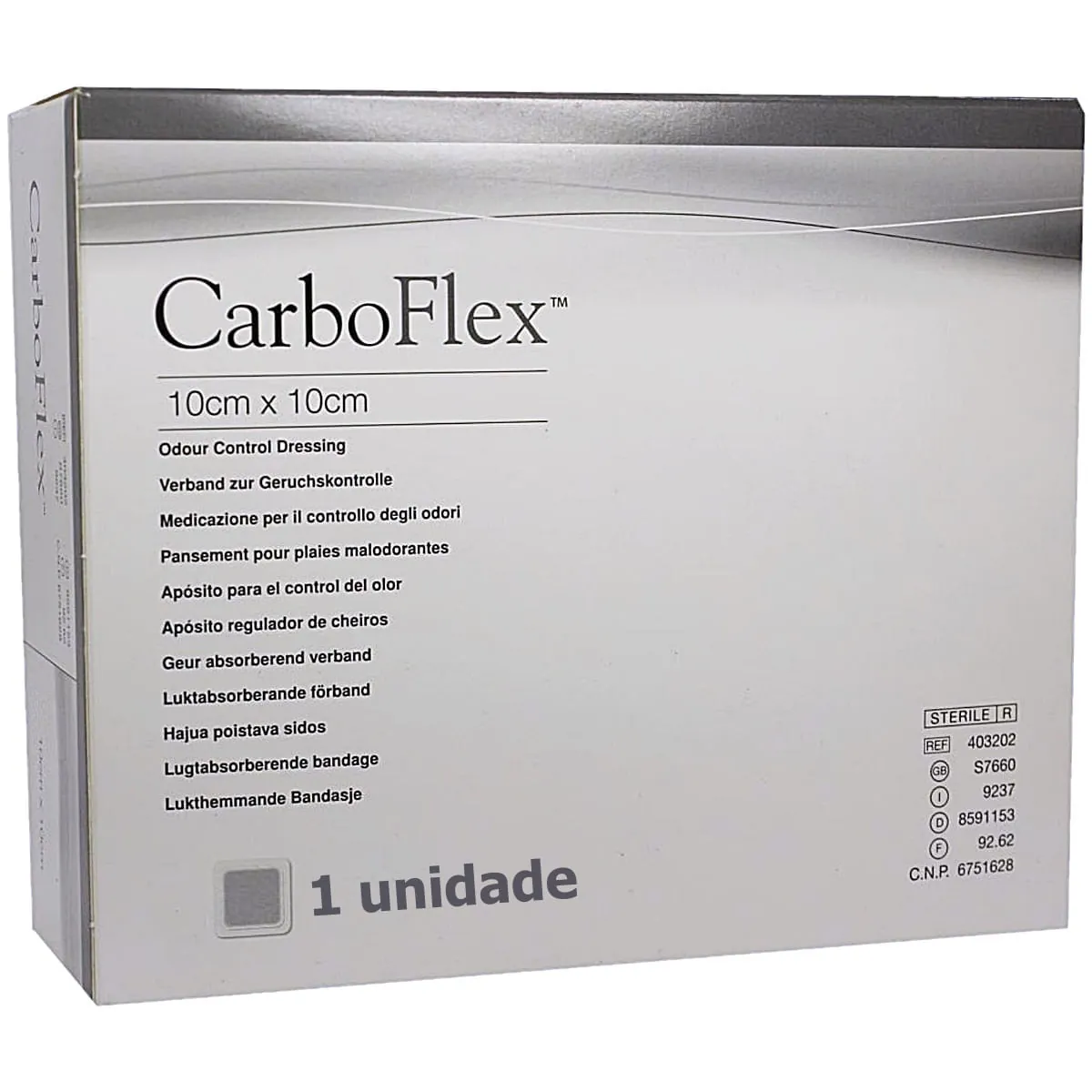 CarboFlex Curativo para Controle de Odor 10X10cm - unidade