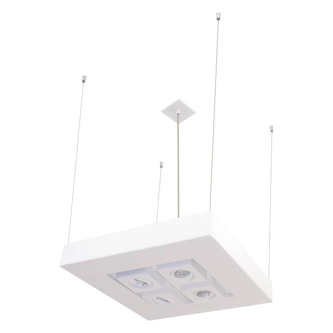 Pendente Moom 50x50cm Branco P/4 Dicróica e 4xE27 St1599
