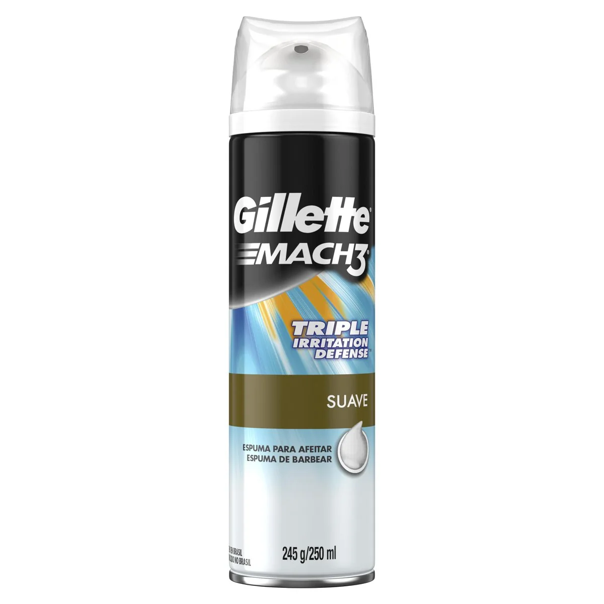 Espuma de Barbear Gillette Mach3 Irritation Defense 245g