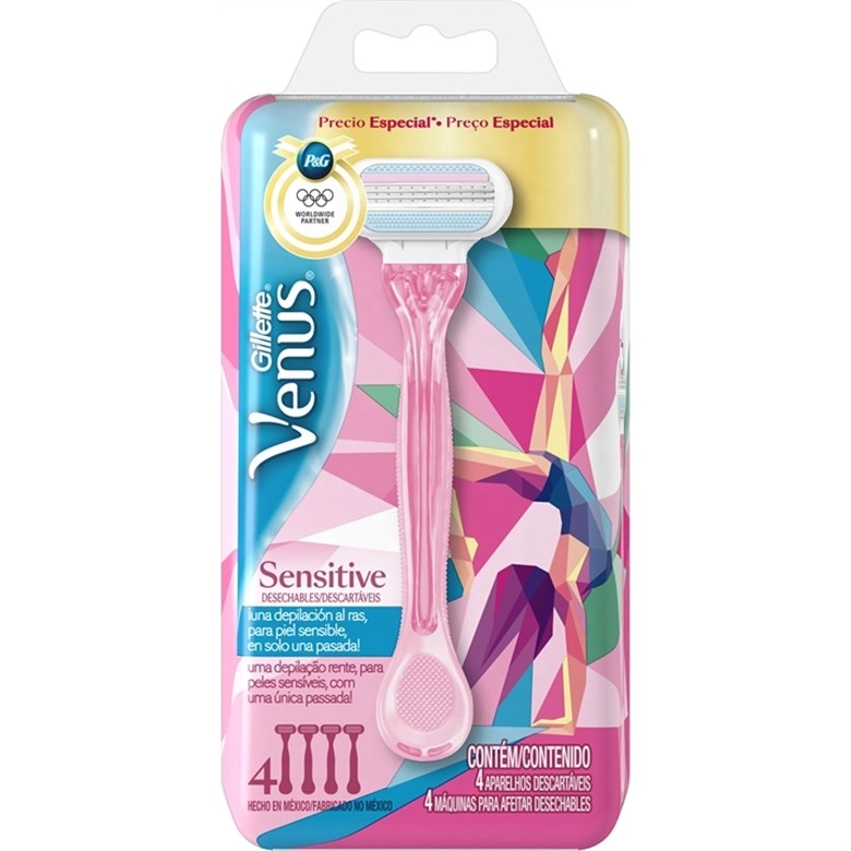 Aparelho Depilatório Gillette Venus 3 C/4 Feminino Sensitive Olimpiadas Unit