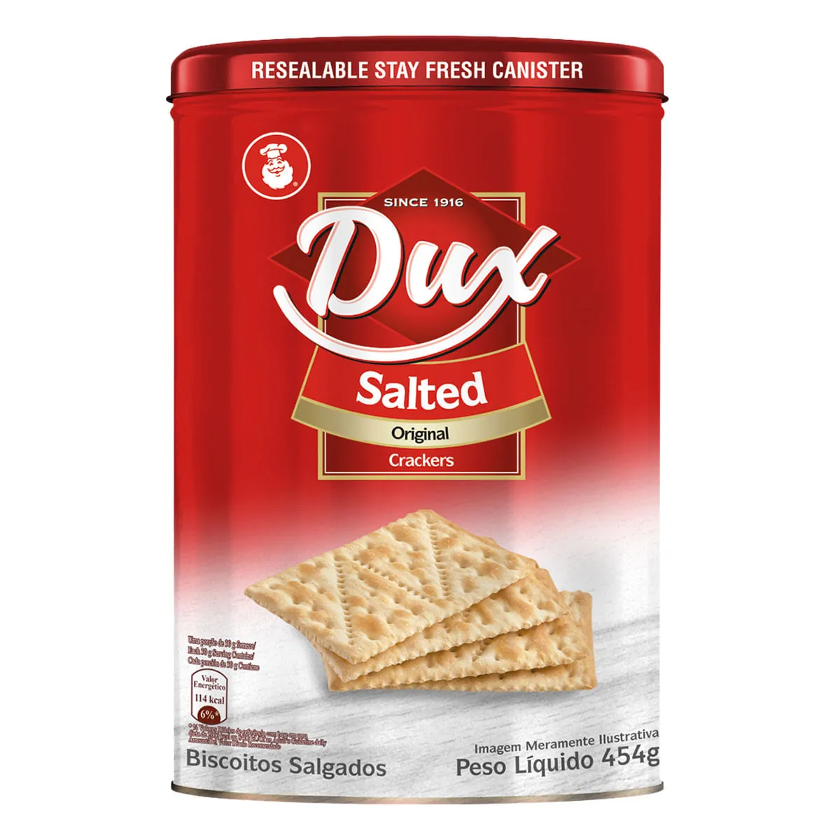 Biscoito Cracker Dux Salted Lata 454g