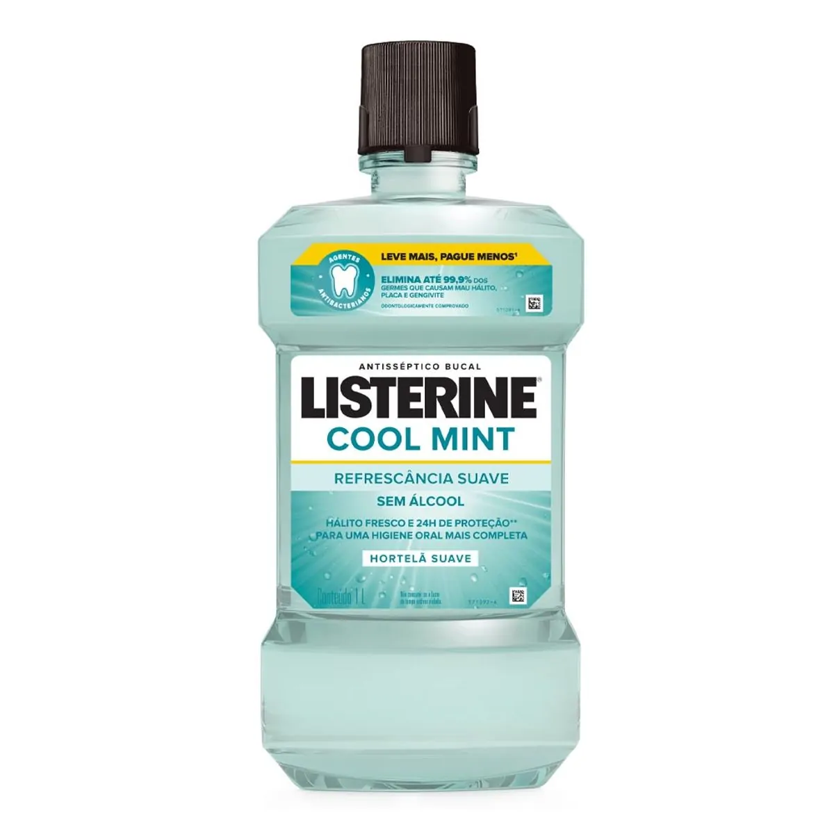 Enxaguante Bucal sem Álcool Listerine Cool Mint Refrescância Suave 1L