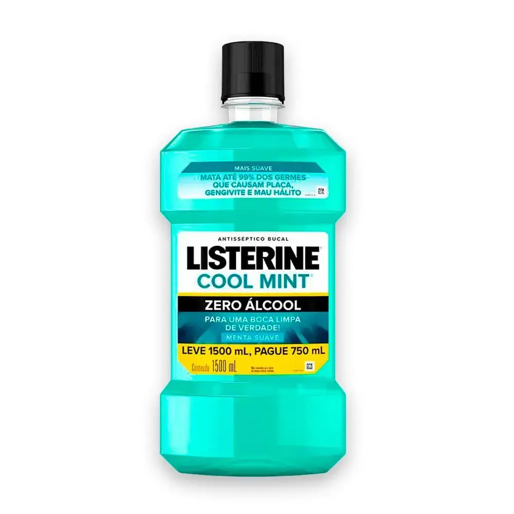 Enxaguante Bucal sem Álcool Listerine Zero Sabor Menta Suave 1,5 Litros