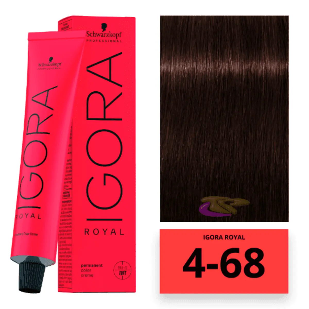 Tint Igora Royal N. 4 68 Castanha Média Marrom Vermelho