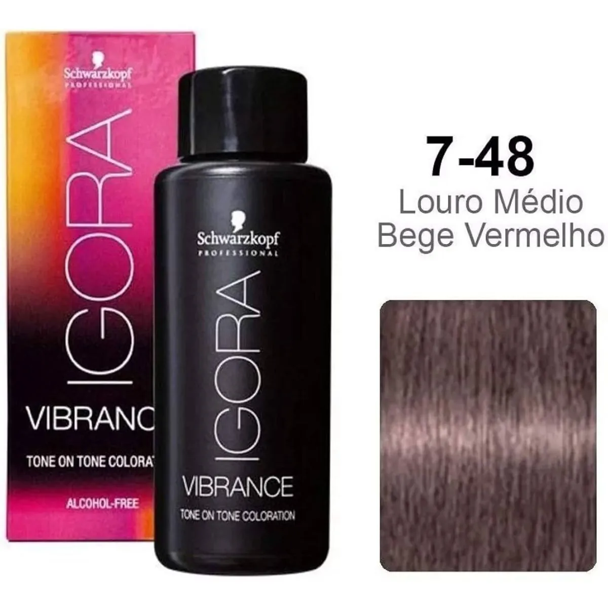 Schwarzkopf Igora Vibrance 7-48 Louro Médio Bege Vermelho 60ml