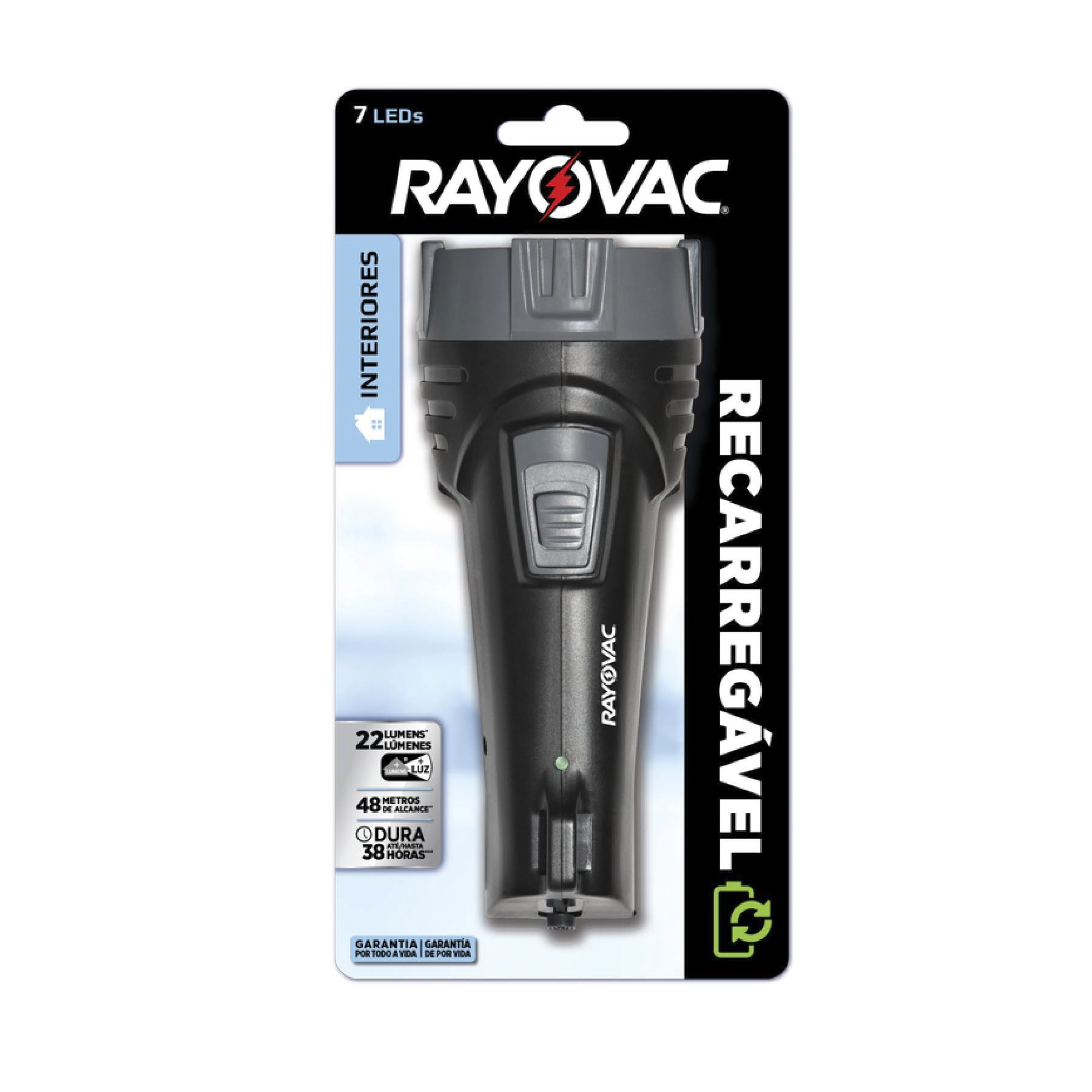 Lanterna Recarregável 7 Leds Rayovac Interiores