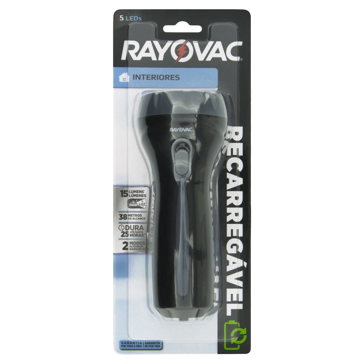 Lanterna Recarregável 5 Leds Rayovac Interiores Bivolt