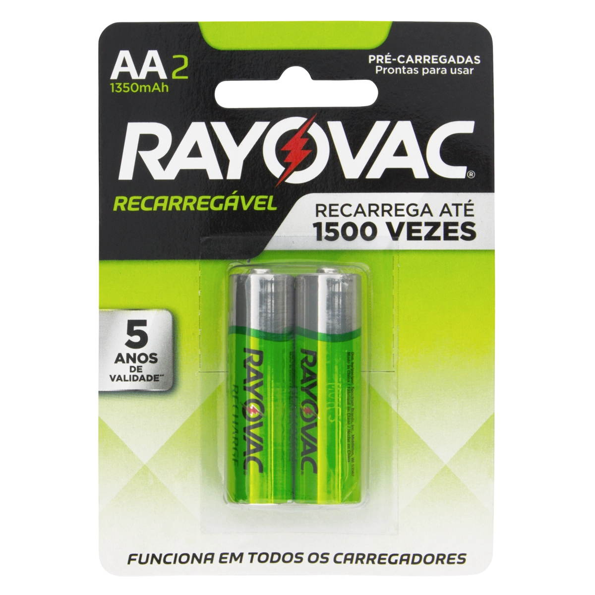 Pilha Recarregável Aa Rayovac 2 Unidades
