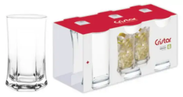 Conj. Copos Cristar Long Drink 332ml Vivaldi