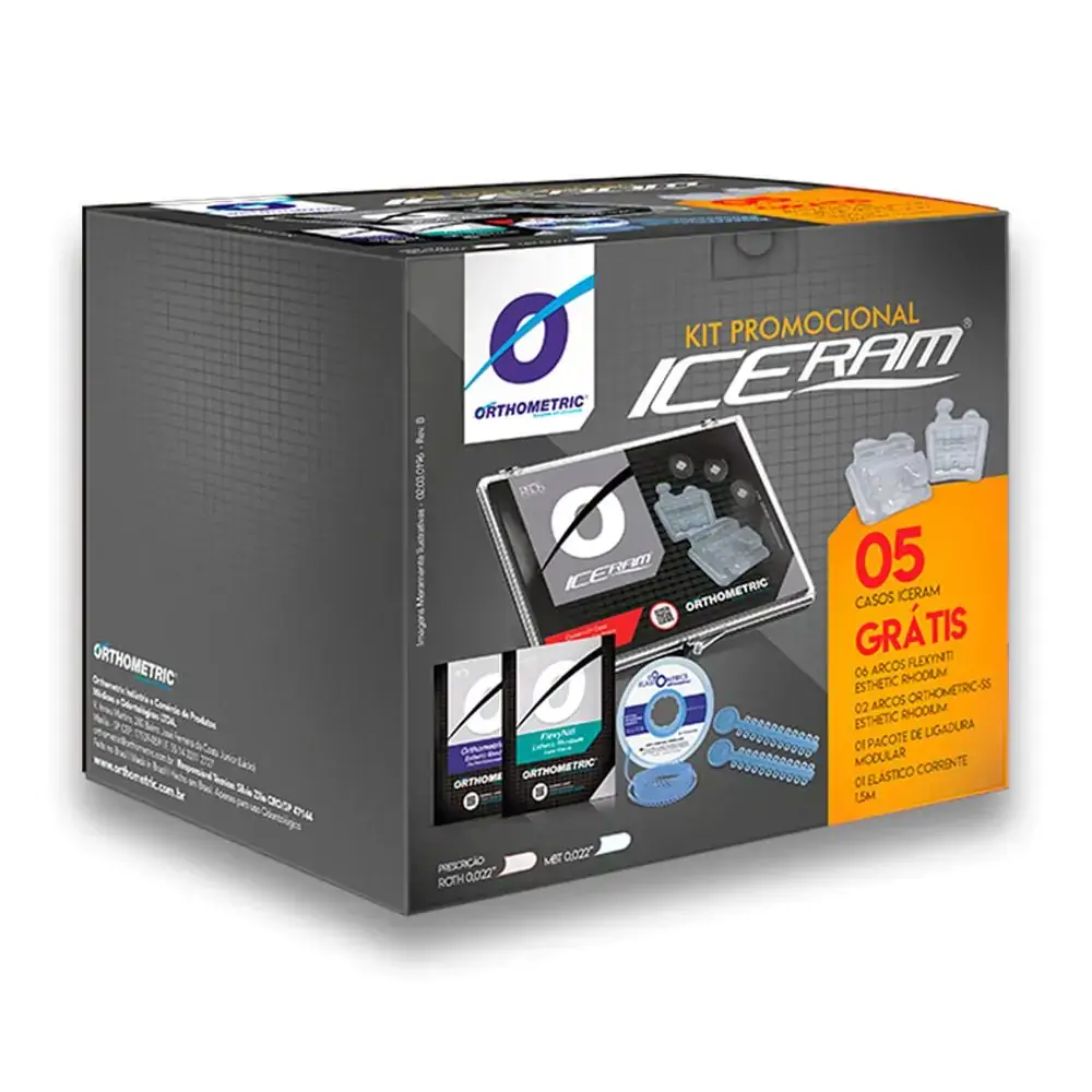 10.80.2805 Kit Iceram Roth 0,022 5 Casos + Fios Estéticos + Elásticos - Orthometric