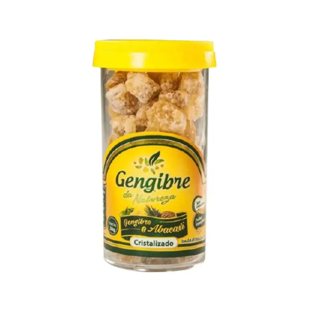 Cristais de Gengibre da Natureza 40g Abacaxi