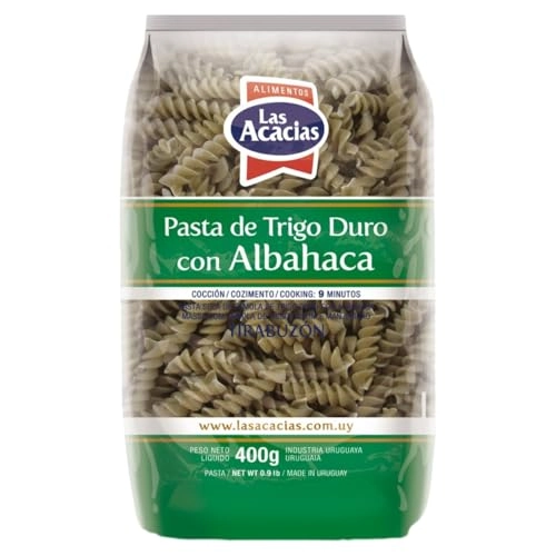 Macarrão De Sêmola De Trigo Durum Com Manjericão Fusilli Las Acacias Pacote 400g