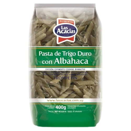 Macarrão De Sêmola De Trigo Durum Com Manjericão Penne Las Acacias Pacote 400g
