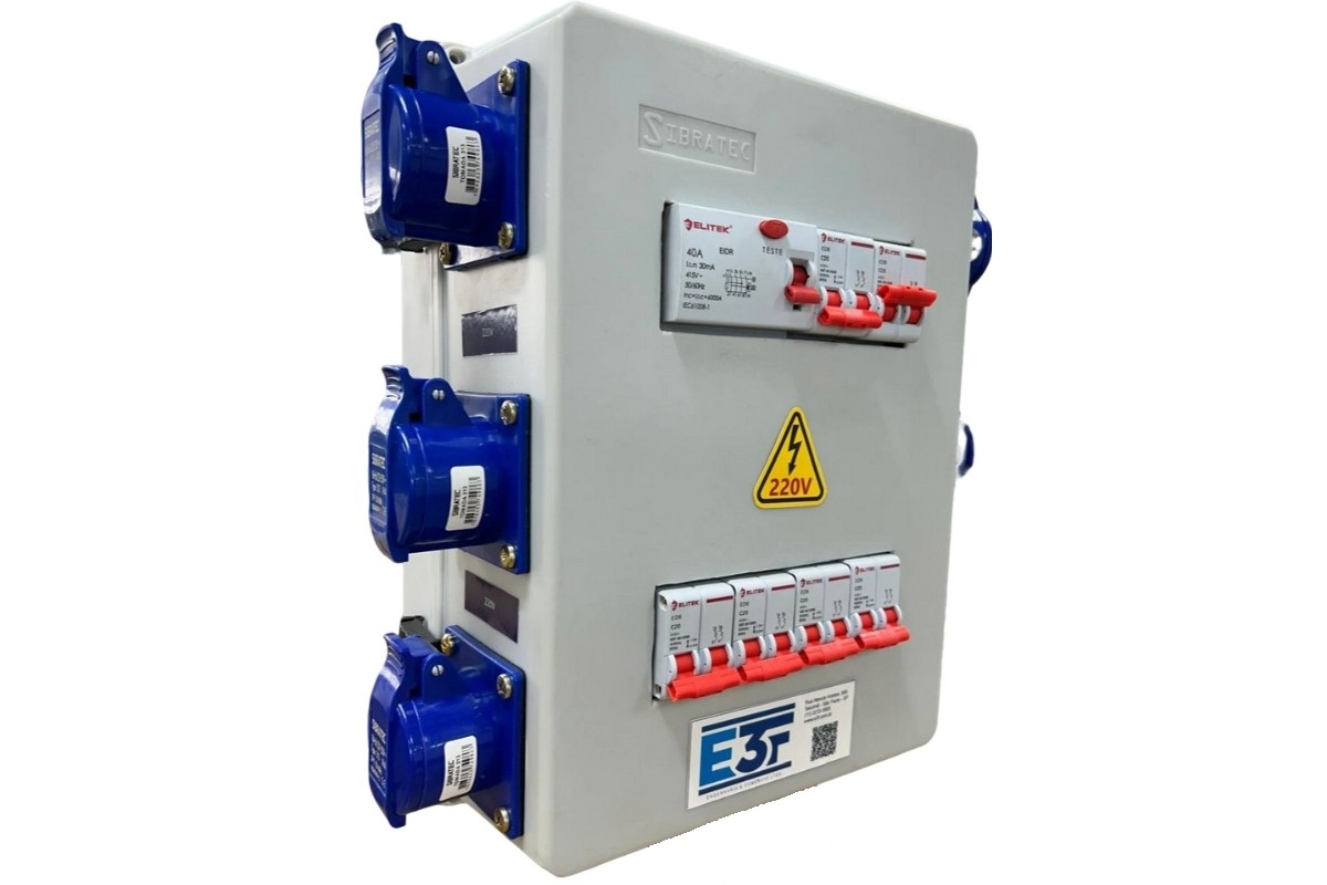 Quadro Robô Com 06x Tomadas 2p+t 16a + Disjuntores + Dr