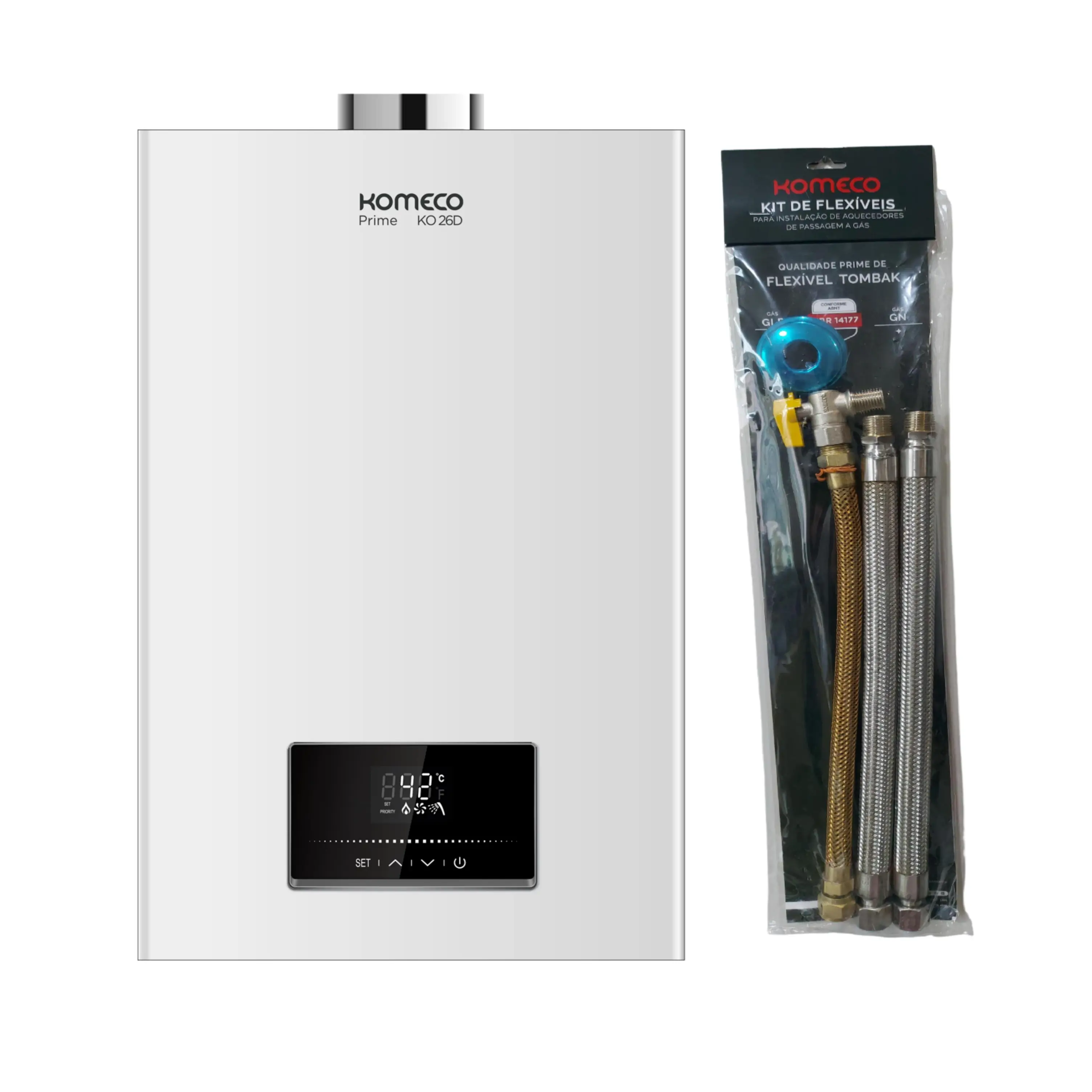 Aquecedor Komeco Ko 26d Prime Wifi 26 Litros Gás Glp Com Kit Branco 127v/220v