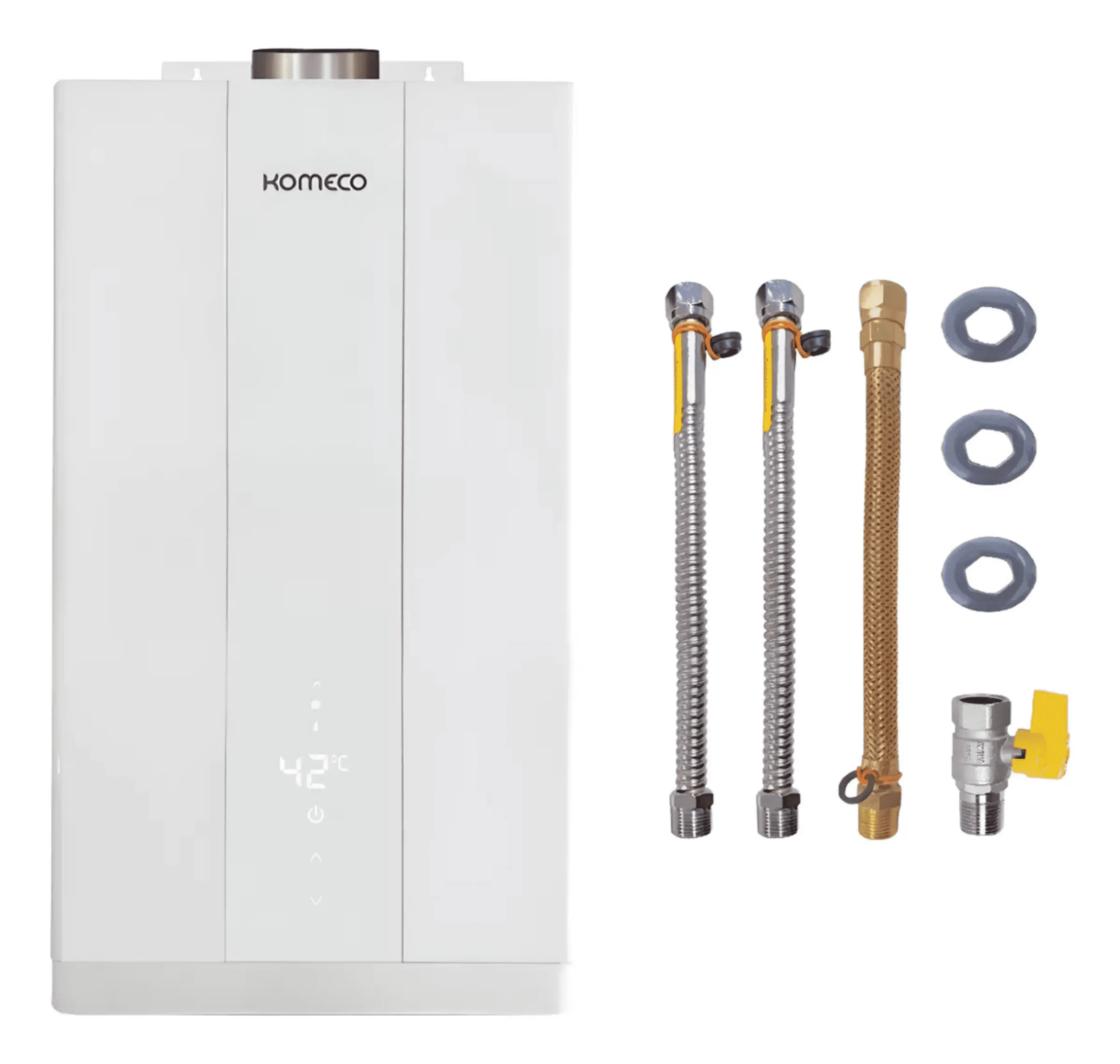 Aquecedor De Água A Gás Komeco Ko 21 Wh Home 21 Litros Bivolt Digital Gás Glp Com Kit Ligação