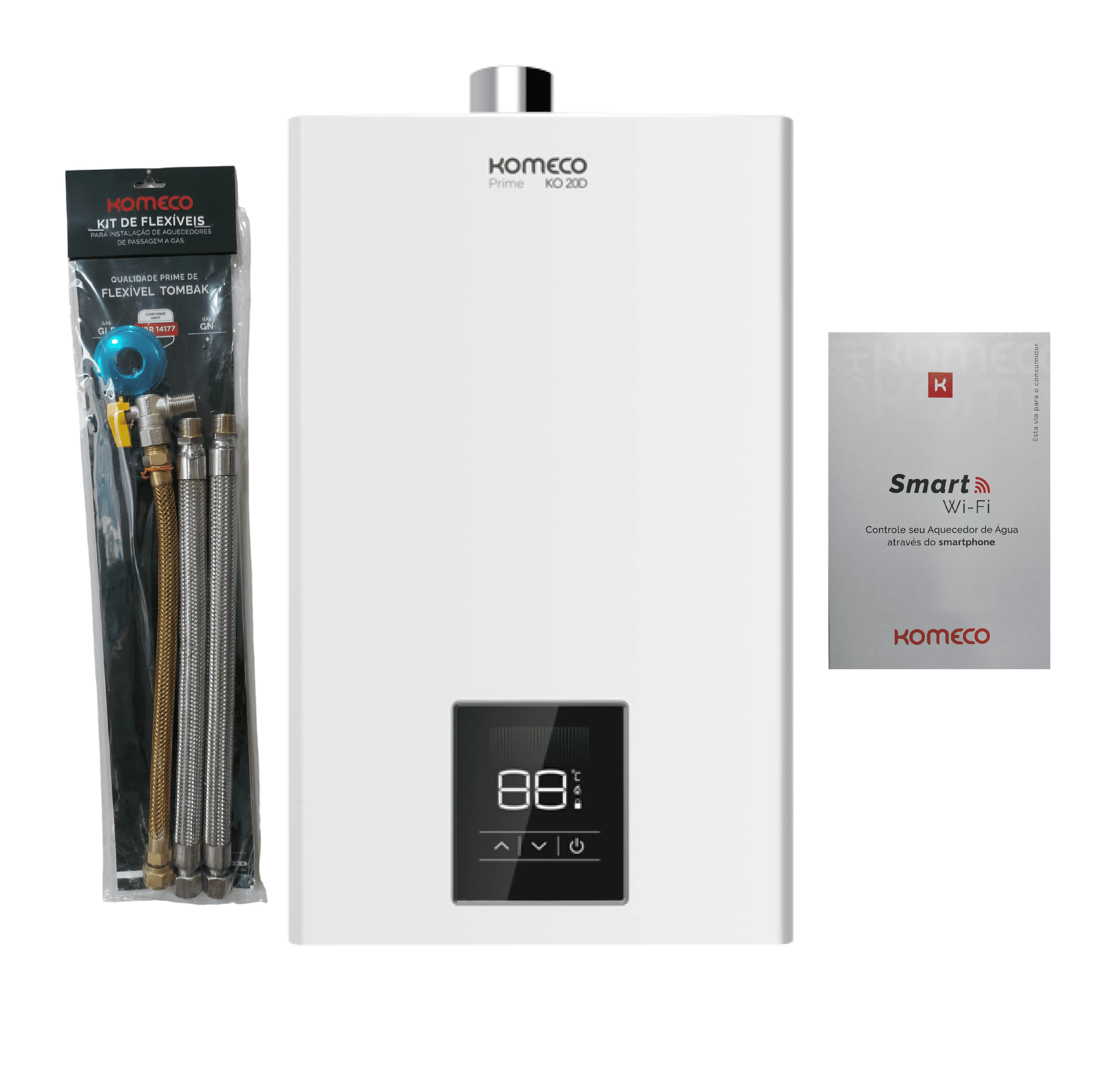 Aquecedor De Água A Gás Komeco Ko 21 D Prime 21 Litros Glp Com Modulo Wi Fi E Kit