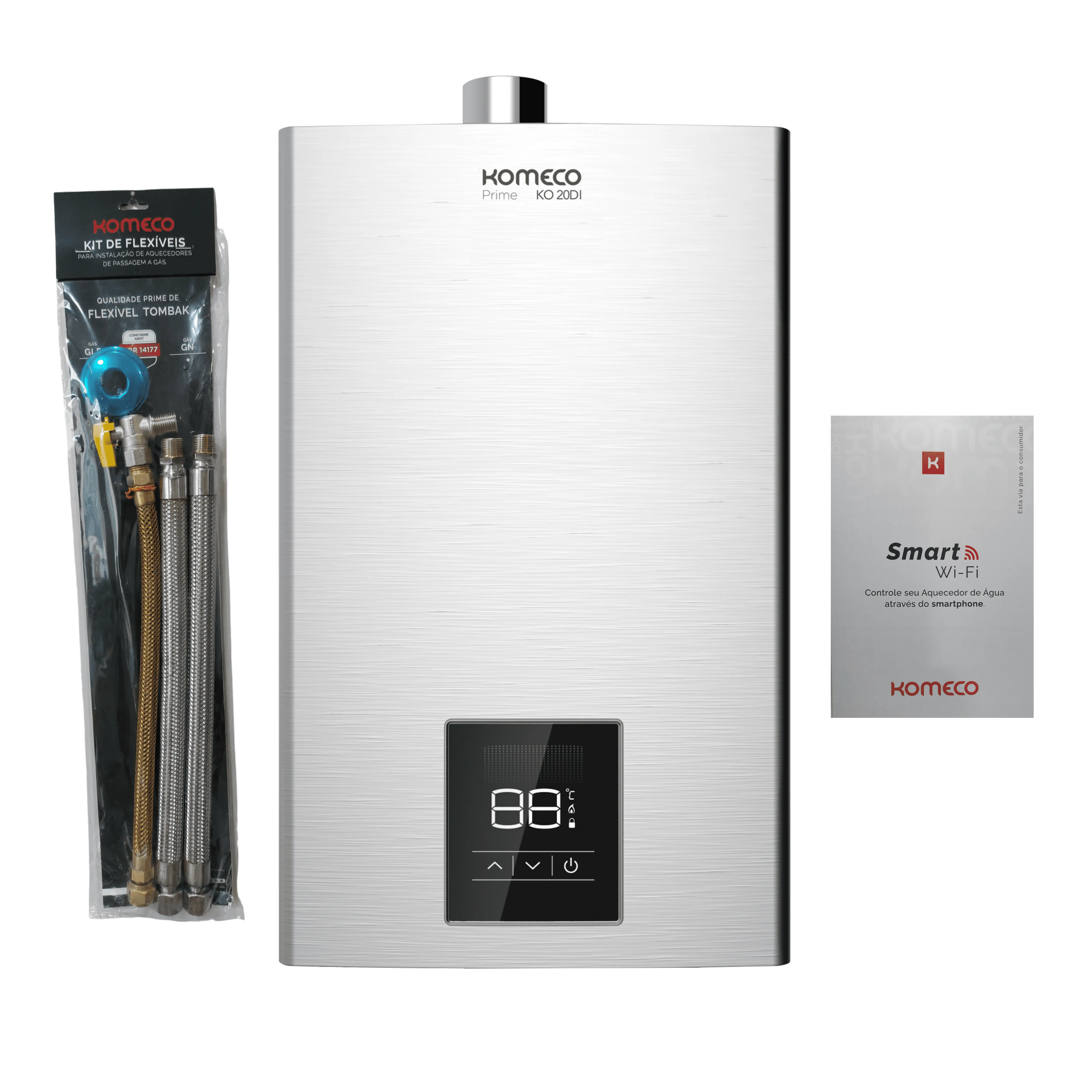 Aquecedor De Água A Gás Komeco Ko 21 Di Prime 21 Litros Glp Com Modulo Wi Fi E Kit