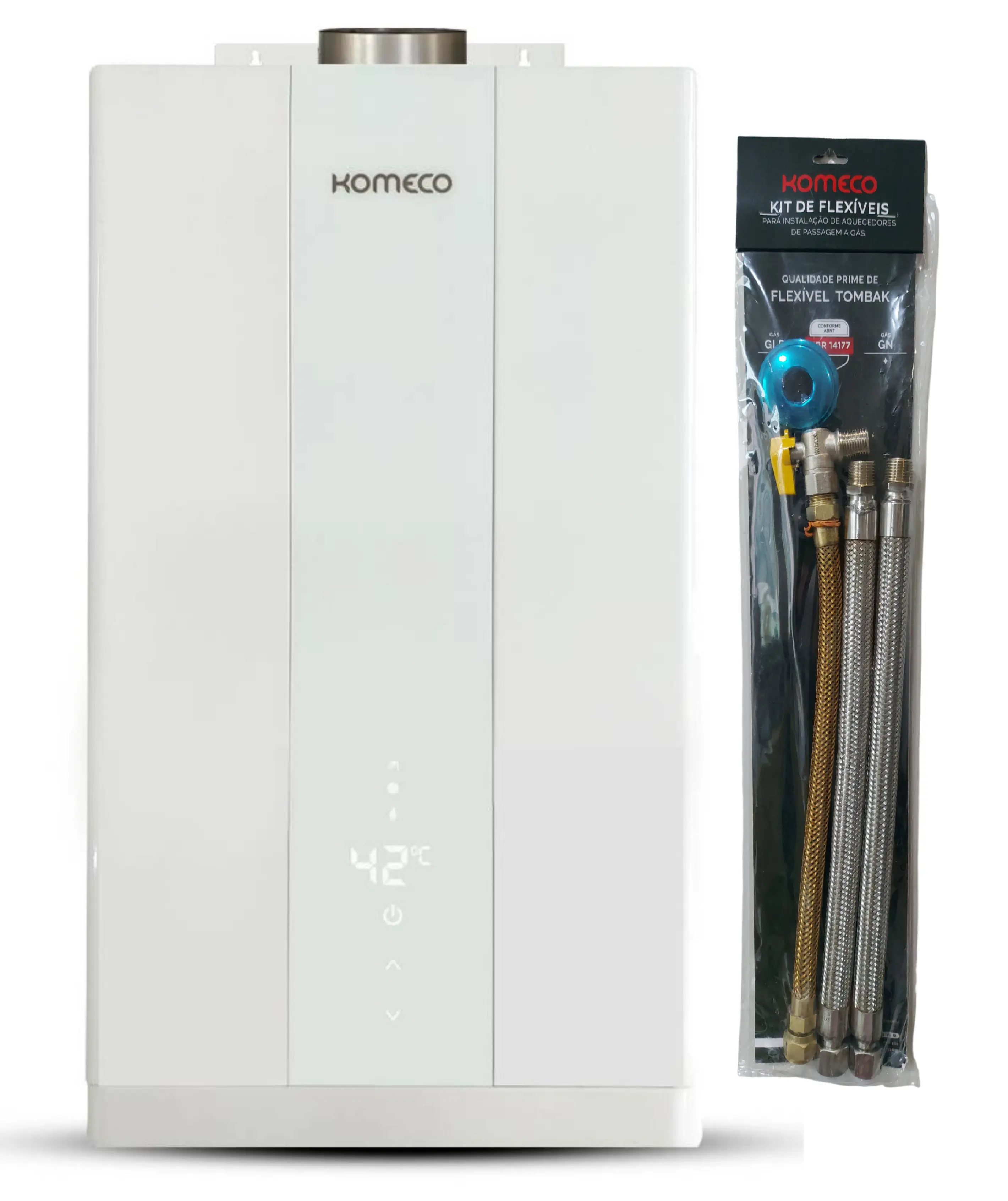 Aquecedor De Água A Gás Komeco Ko 36 Wh Home 36 Litros Branco Gás Gn Com Kit