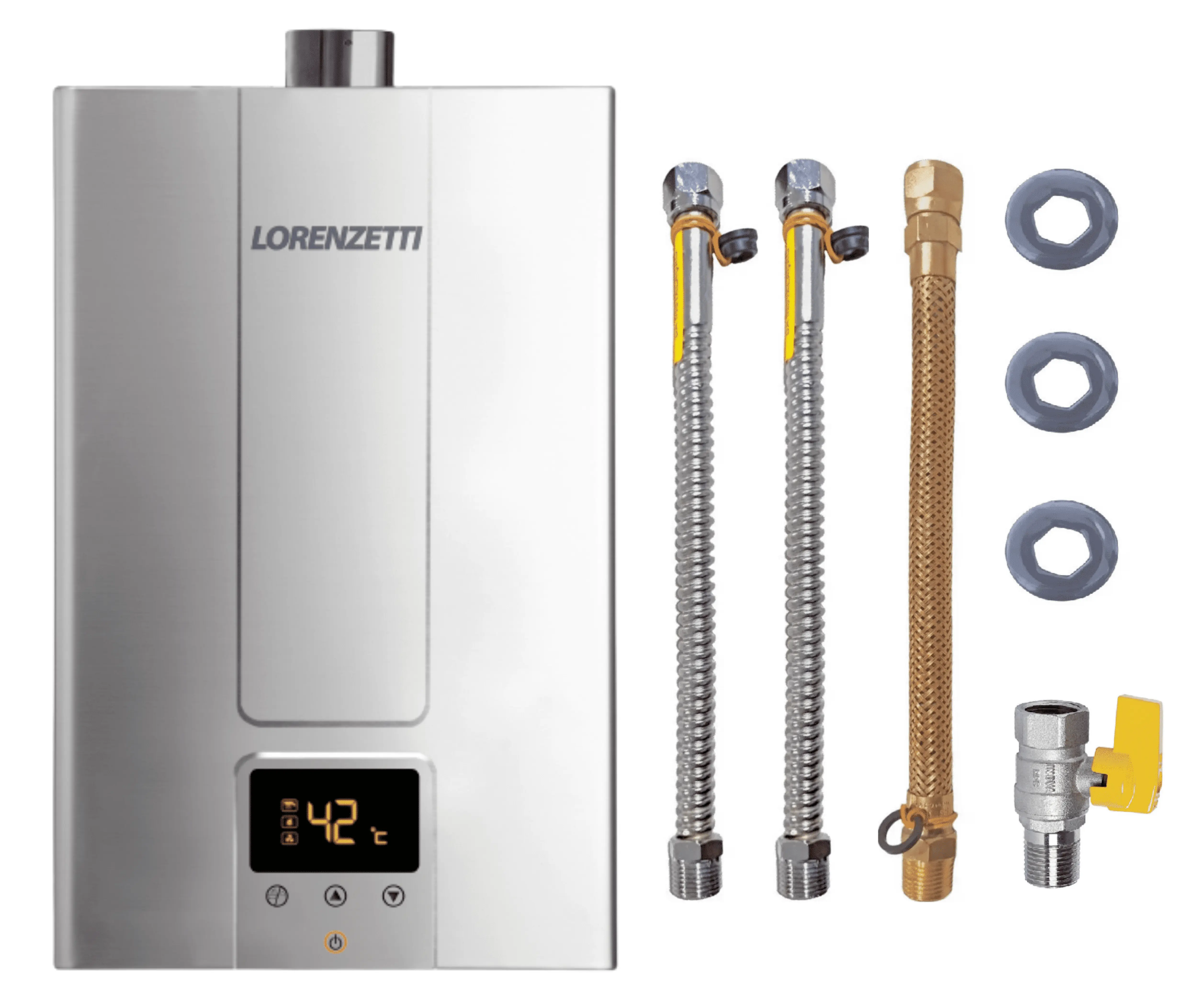 Aquecedor De Água A Gás Lorenzetti Lz 2000 De Inox Glp Com Kit Instalação