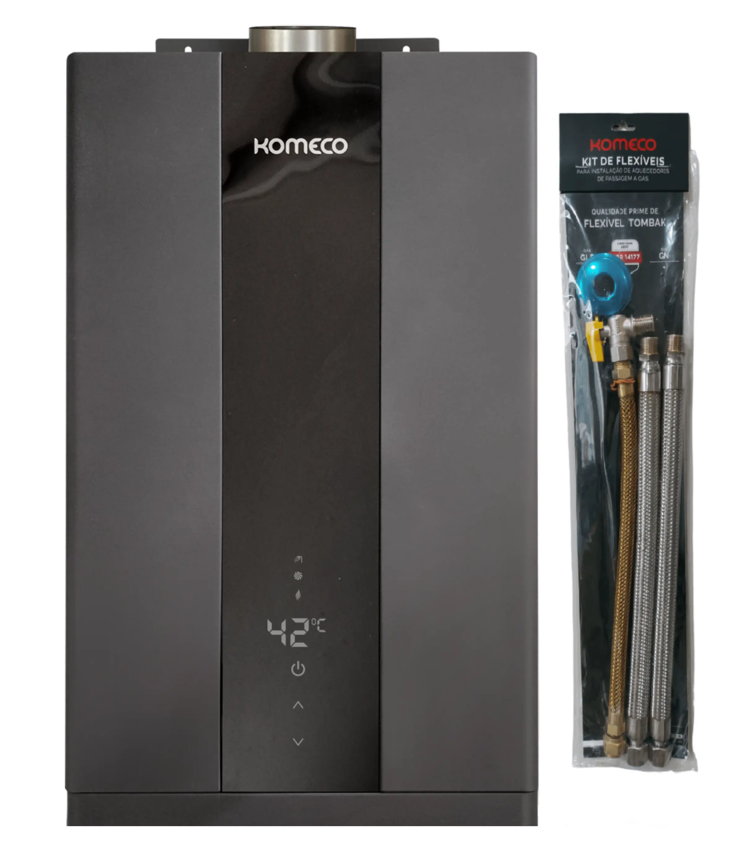 Aquecedor De Água A Gás Komeco Ko 36 Bk Home (preto) 36 Litros Com Kit Gn