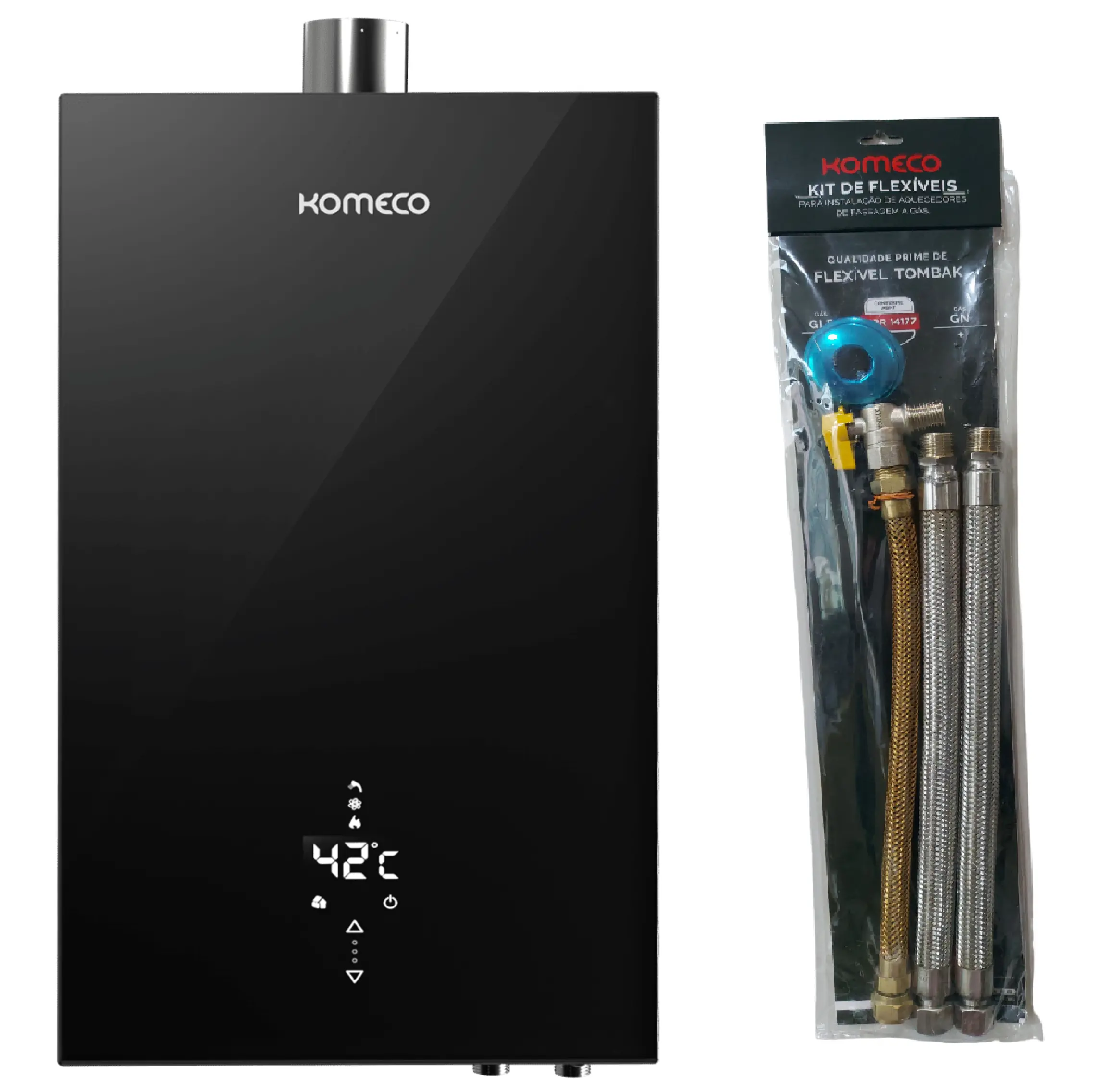 Aquecedor De Água A Gás Komeco Ko 21bk Decor Gás Glp Com Kit Komeco 40cm