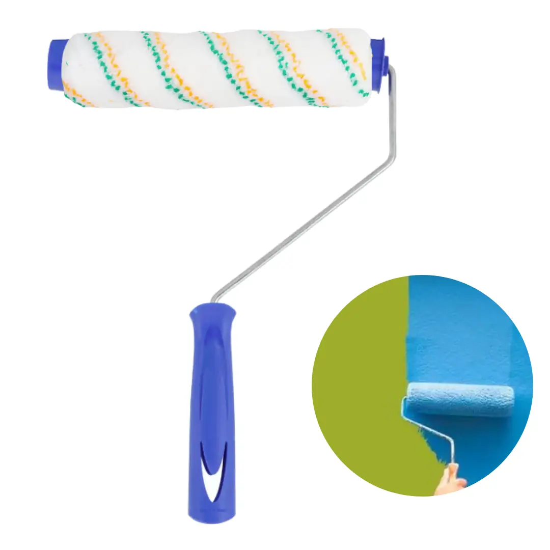 Kit Rolo Para Pintura Anti Respingo 23cm Com Suporte Tigre