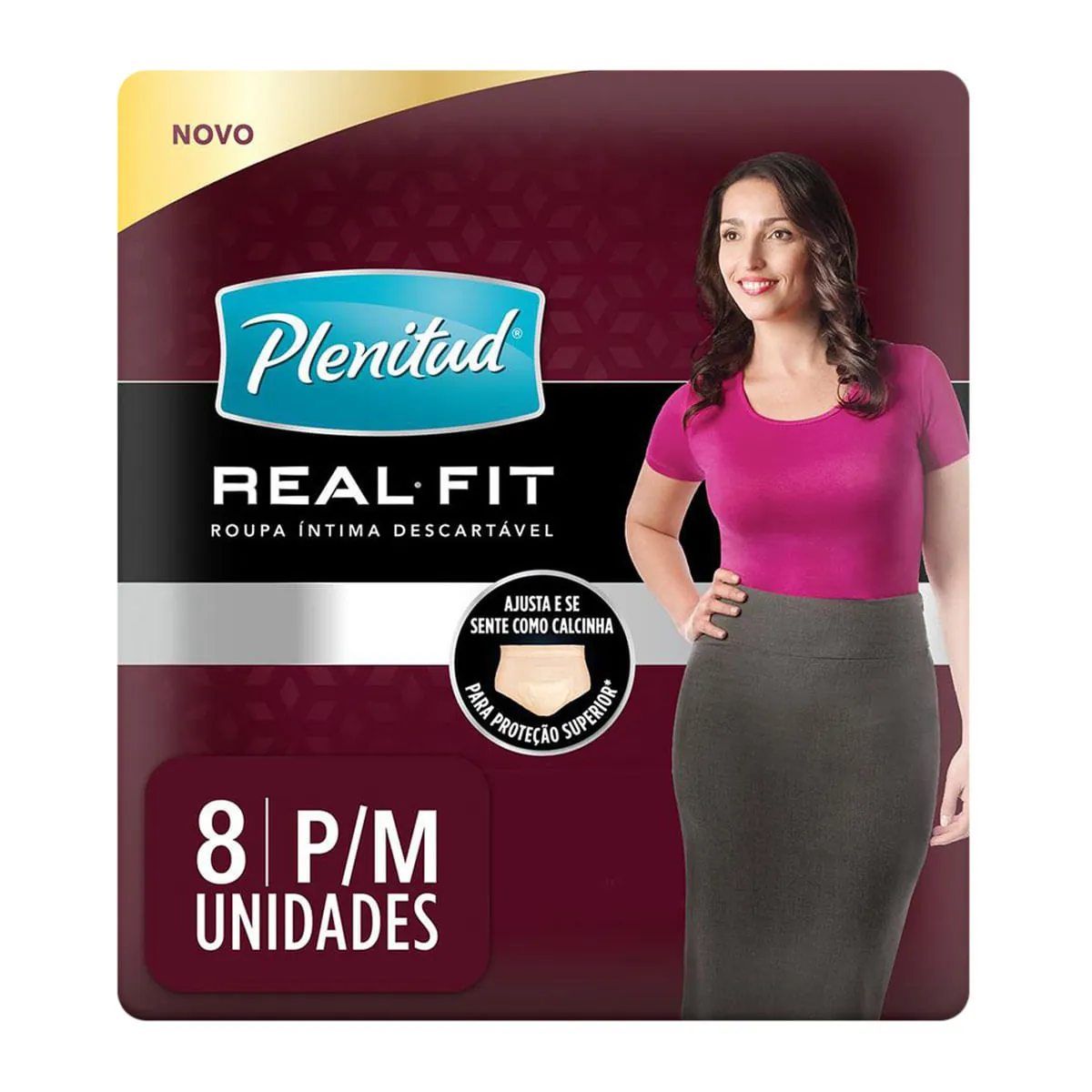 Roupa Íntima Descartável Plenitud P/M Active Fit Mulher - 8 Unidades