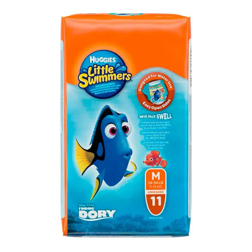 Fralda Descartável Infantil Praia Piscina Huggies Little Swimmers M Pacote 11 Unidades