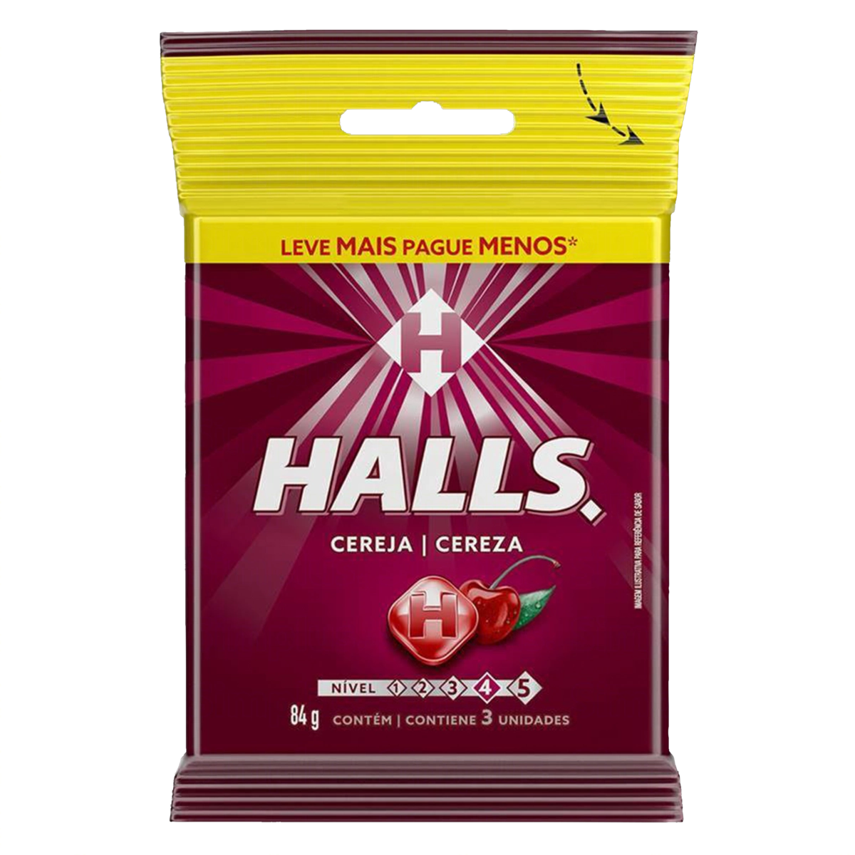 Bala Cereja Halls Pacote 84g 3 Unidades Leve Mais Pague Menos